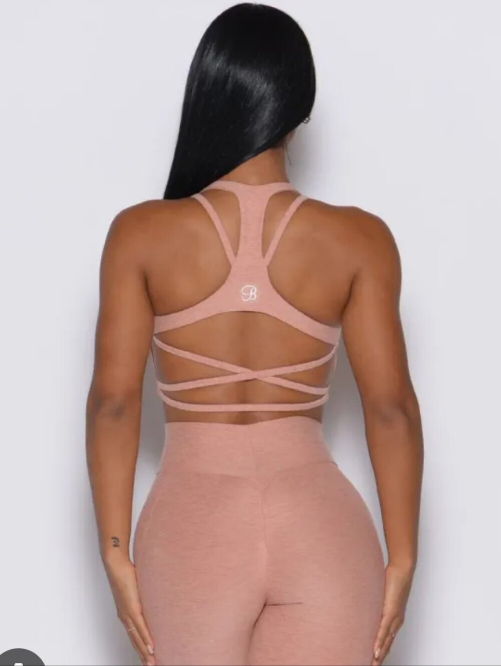Bombshell Sportswear Strappy Back Tank Bra — Dusty Rose